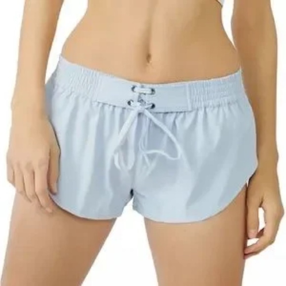 Free People Light Blue Lace-Up Shorts